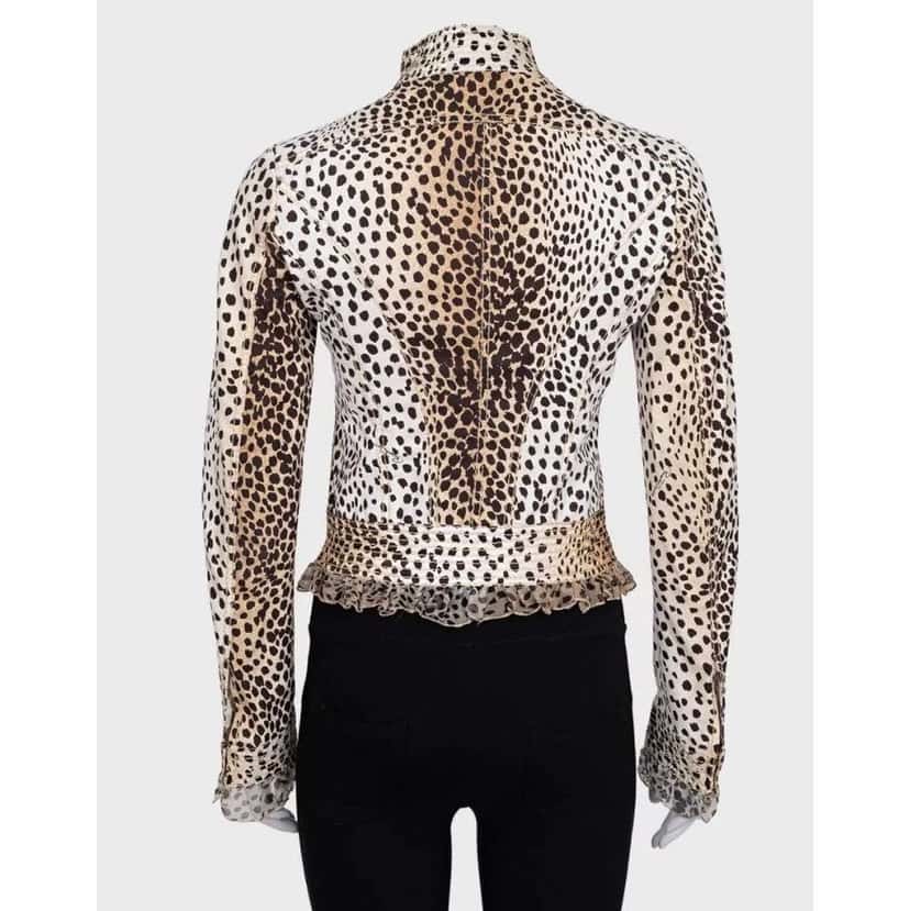 Roberto Cavalli Animal Print Fitted Jacket Black Cotton Very good condition - Inside View