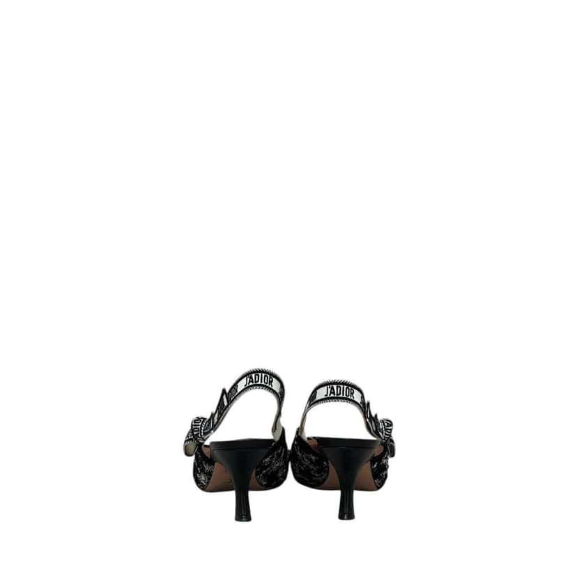 Dior J’A Houndstooth Slingback Pumps Black Leather Very good condition - Box View