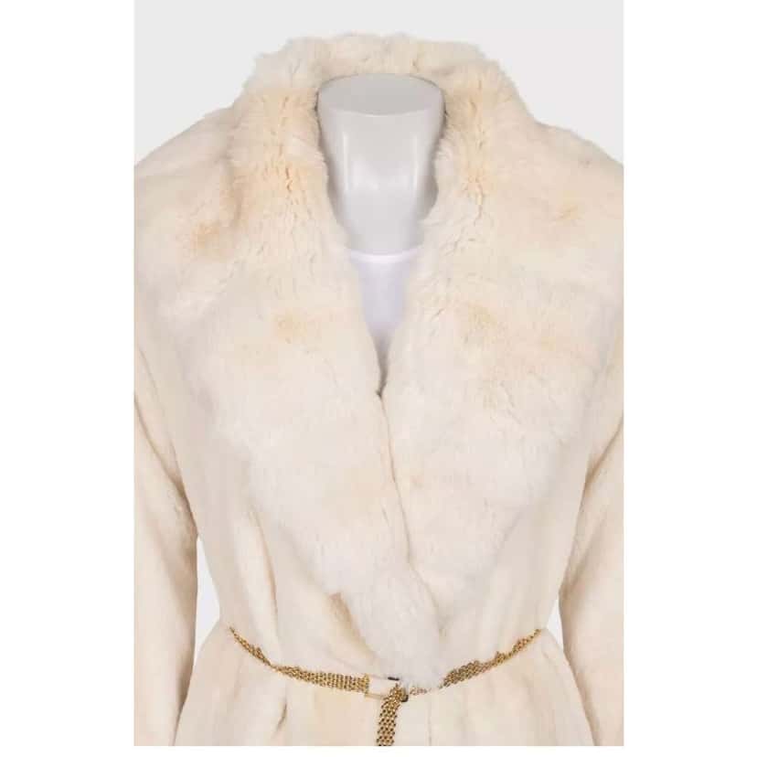 Fendi Maxi Coat with Belt Beige Cotton Very good condition - Model View