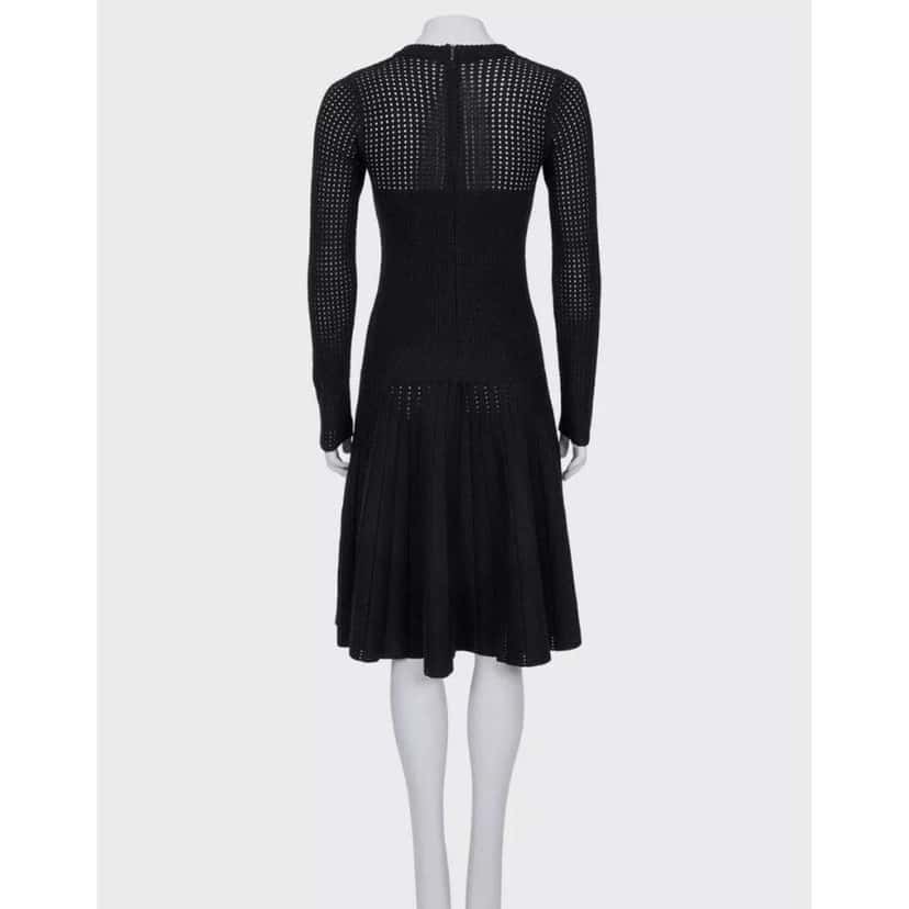 Alaïa Fitted Perforated Zipper Dress Black Cotton Very good condition - Inside View