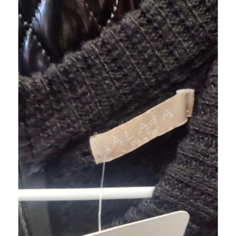 Alaïa Fitted Perforated Zipper Dress Black Cotton Very good condition - Box View