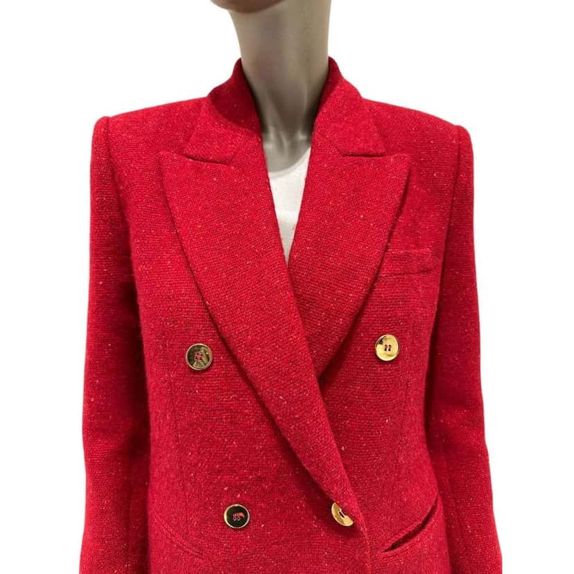 Saint Laurent Double Breasted Blazer Red Tweed Very good condition - Inside View