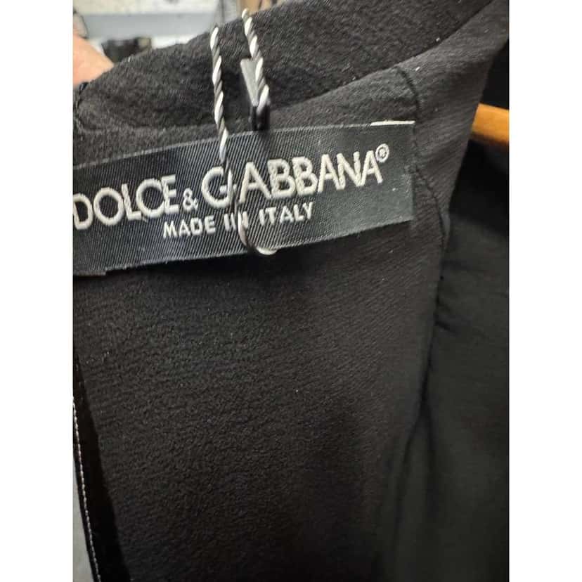 Dolce & Gabbana Sequin Floral Fitted Blend Dress Black Silk Good condition - Box View