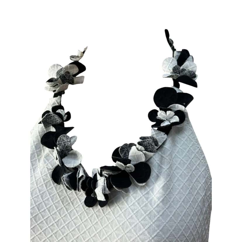 Chanel Neckline Embellishment Swimsuit White Cotton Very good condition - Model View