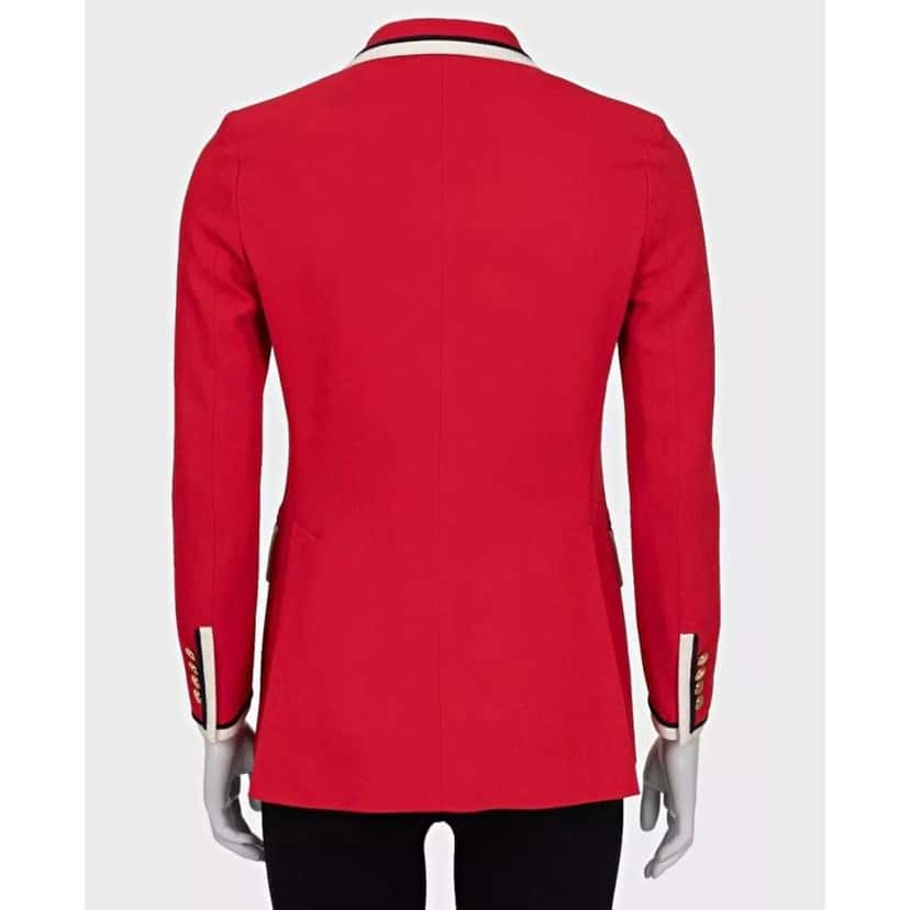 Gucci Fitted Jacket Contrast Trim Red Very good condition - Inside View