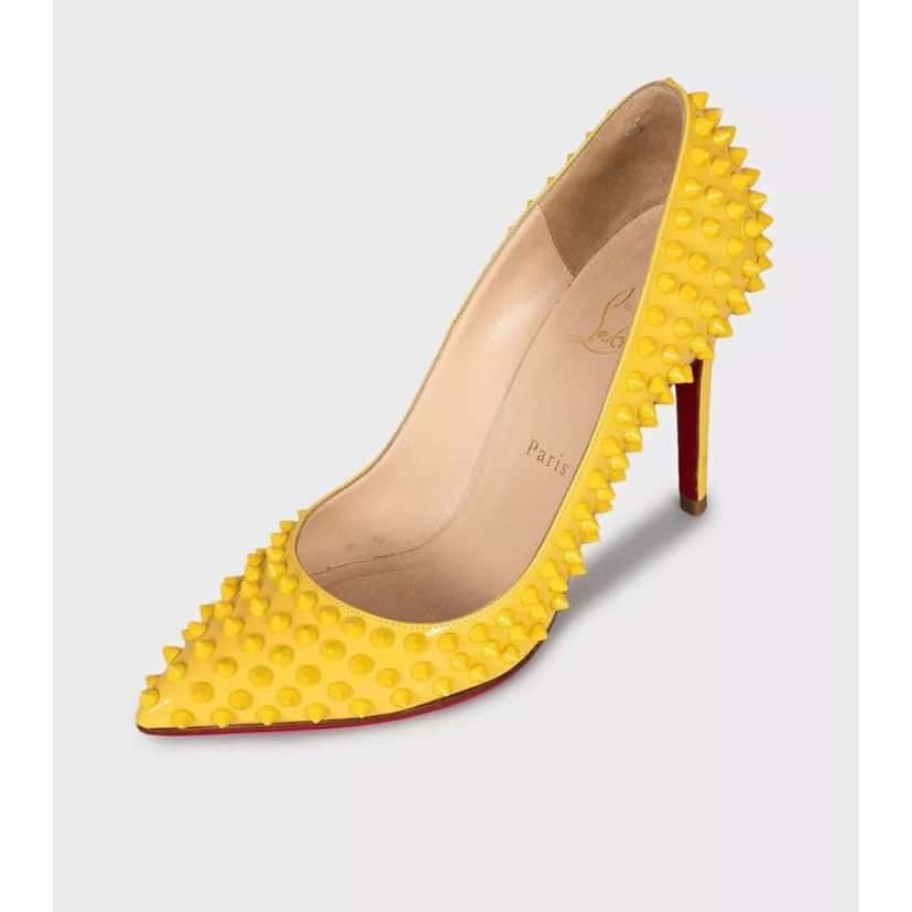 Christian Louboutin Pigalle Spike Pumps Yellow Leather Very good condition - Inside View