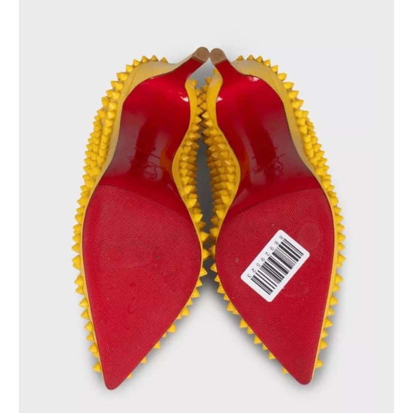 Christian Louboutin Pigalle Spike Pumps Yellow Leather Very good condition - Box View