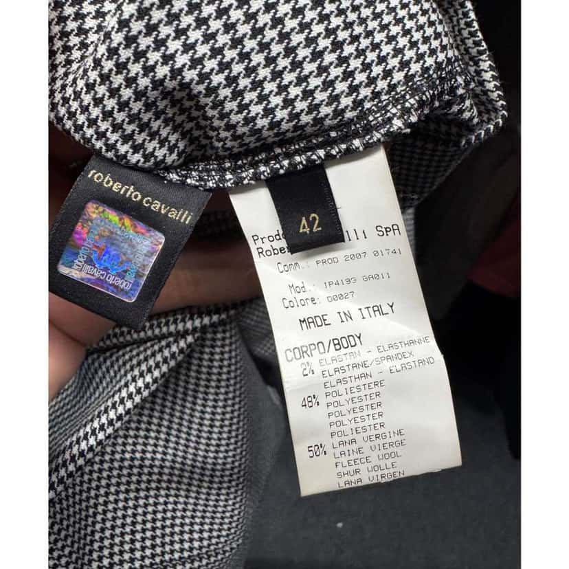 Roberto Cavalli Lace Blend Dress Black Wool Very good condition - Box View