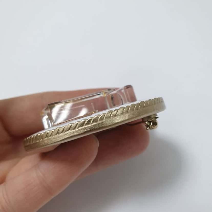 Chanel First Perfume Bottle Clear Brooch Black Very good condition - Box View