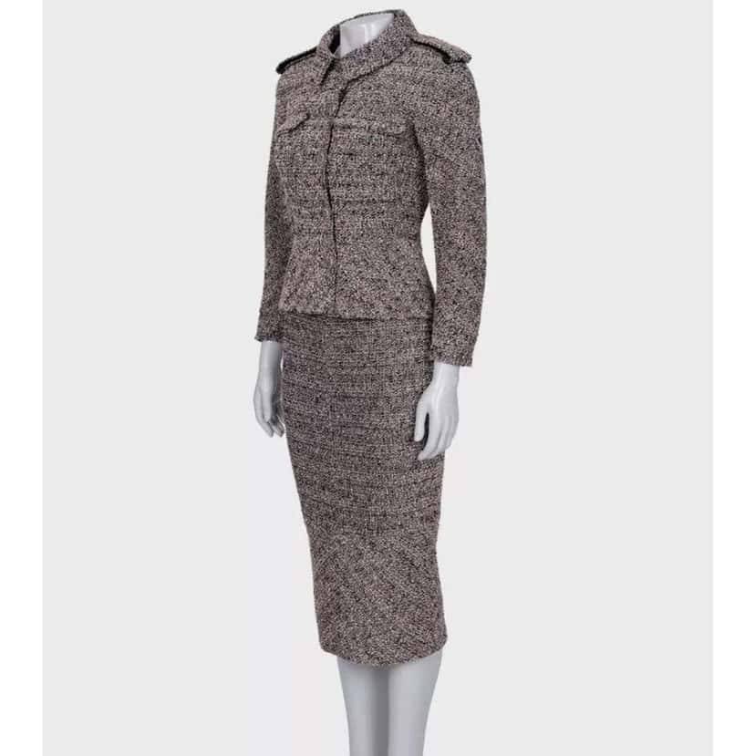 Chanel 2016 Bouclé Skirt Jacket Suit Black Very good condition - Back View