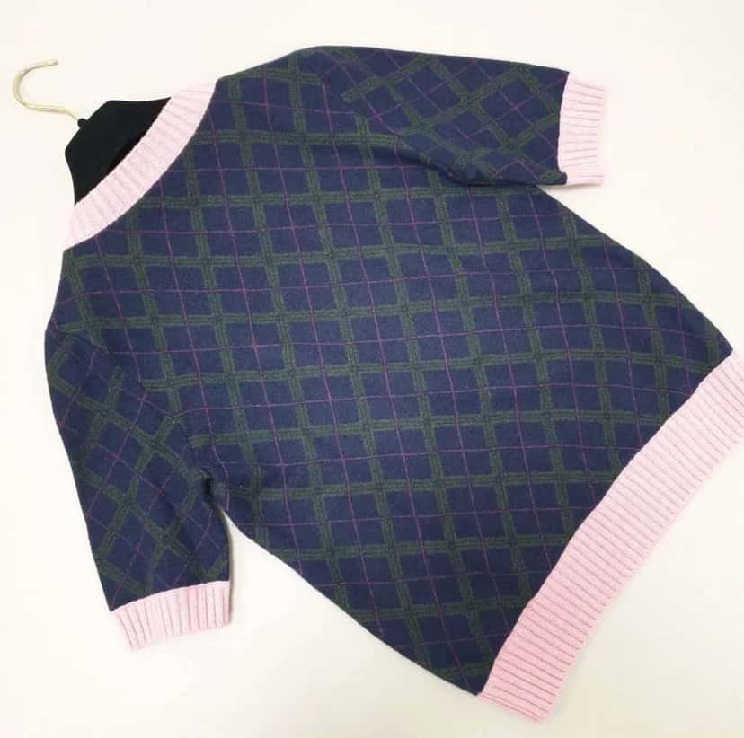 Chanel Top Shoulder Buttons Blue Cotton Very good condition - Back View