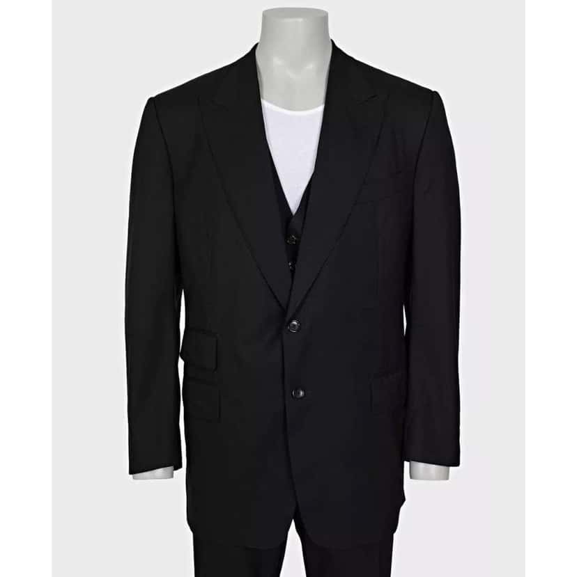 Tom Ford ’ Three Piece Suit Black Wool Very good condition - Model View