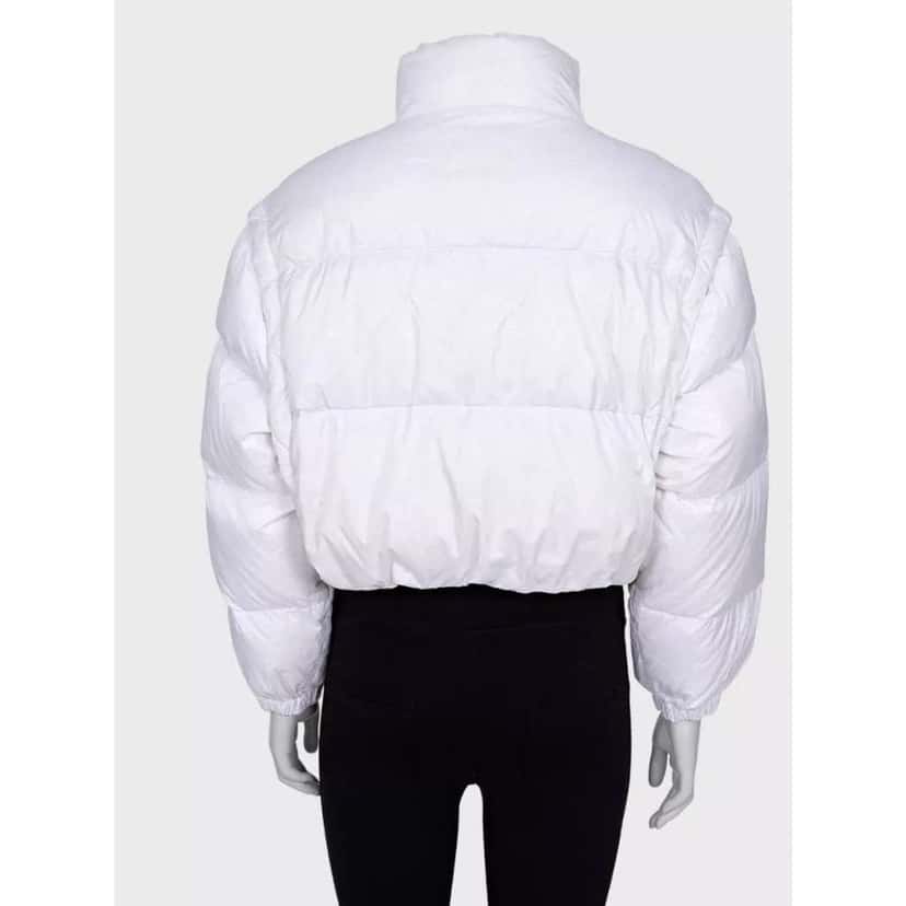 Prada Cropped Logo Down Jacket White Cotton Very good condition - Inside View