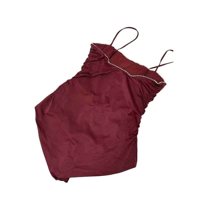 Chanel Swimsuit Burgundy Cotton Very good condition - Box View