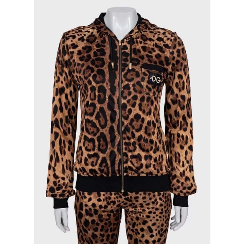 Dolce & Gabbana Leopard Print Three Piece Suit Brown Cotton Very good condition - Box View