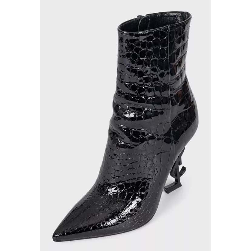 Saint Laurent Opyum Ankle Boots Black Leather Good condition - Inside View