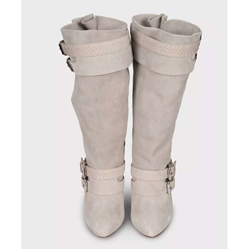 Christian Louboutin Boots Grey Leather Very good condition - Back View