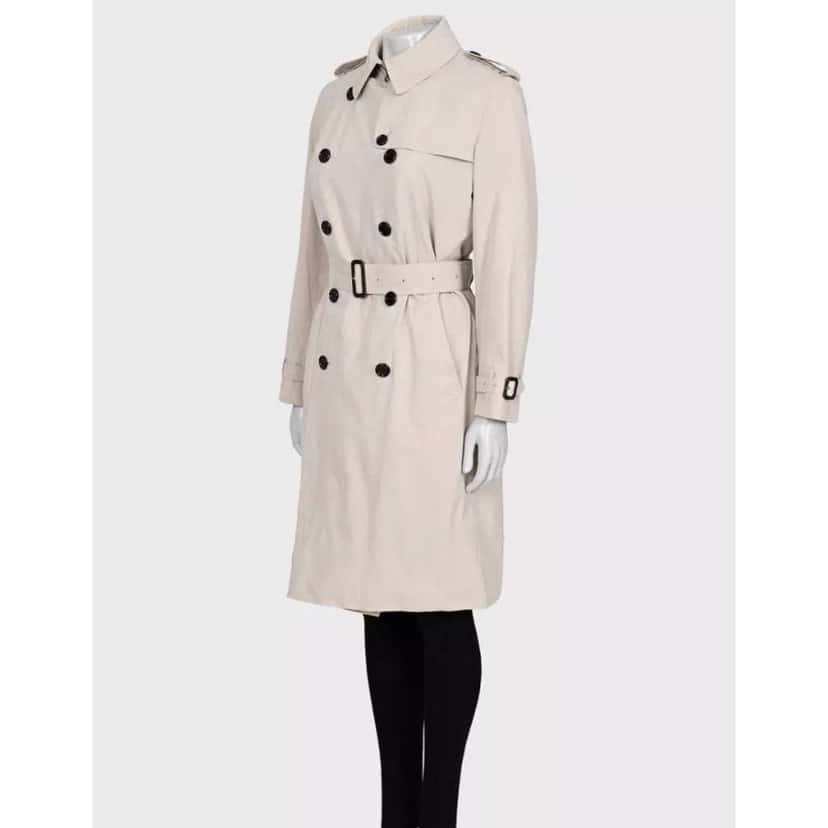 Burberry Double Breasted Trench Coat White Cotton Very good condition - Back View