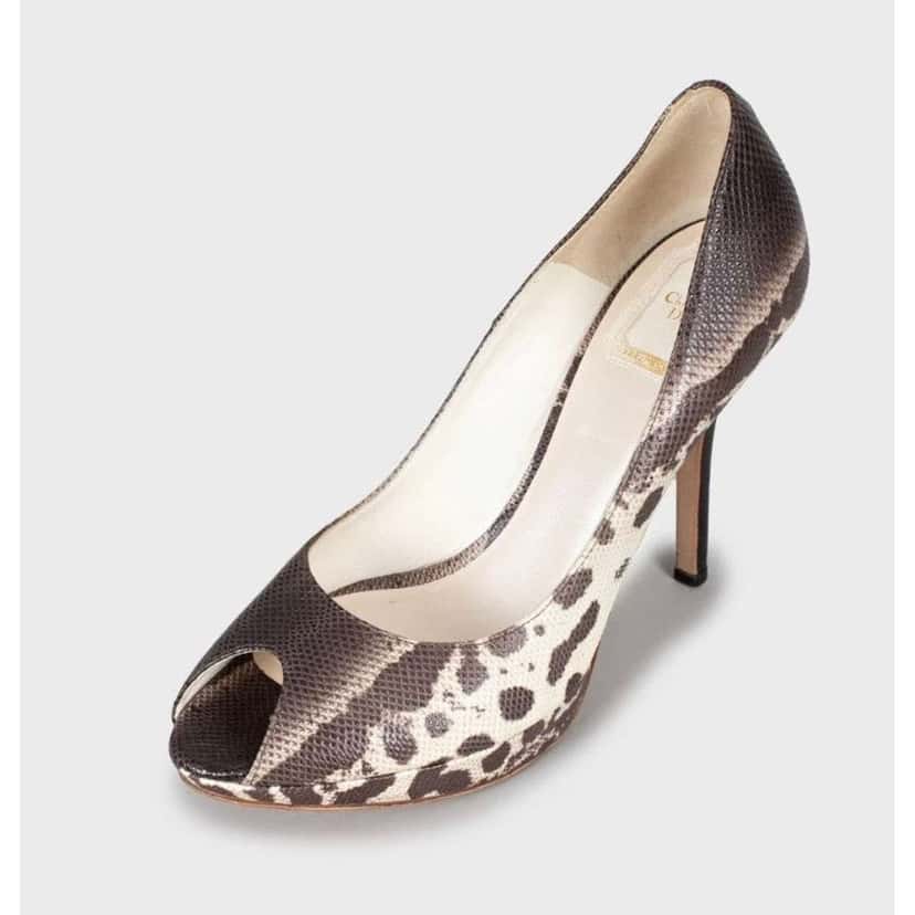 Dior Christian Miss Karung Peep Toe Black Leather Very good condition - Inside View