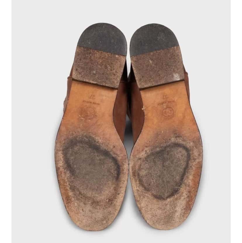 Chanel Matte Round Toe Slip On Brown Leather Good condition - Box View