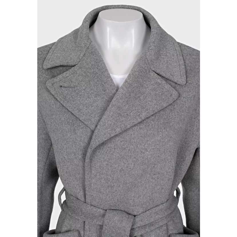 Loro Piana Wrap Coat Grey Cotton Very good condition - Model View