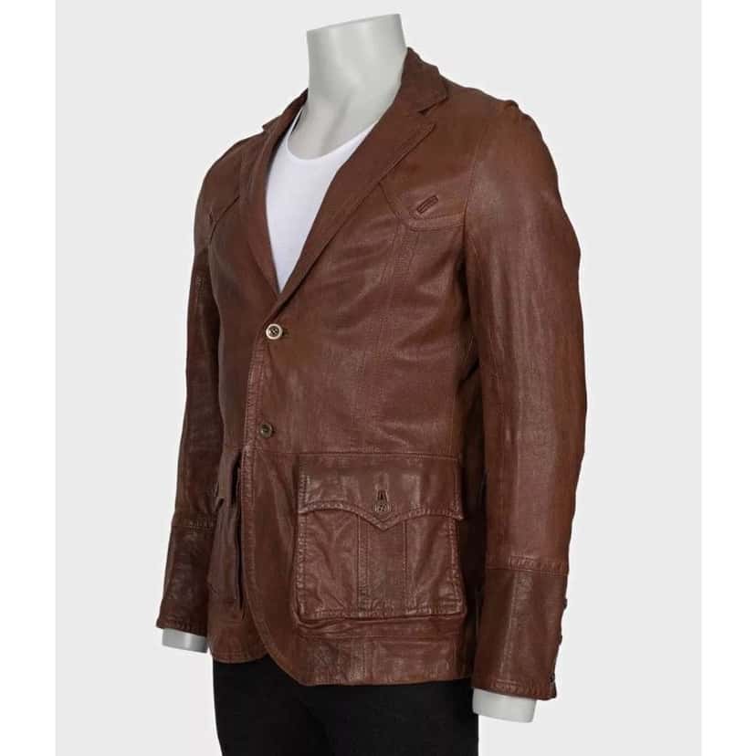 Roberto Cavalli Just Cavalli Button Down Brown Leather Very good condition - Back View