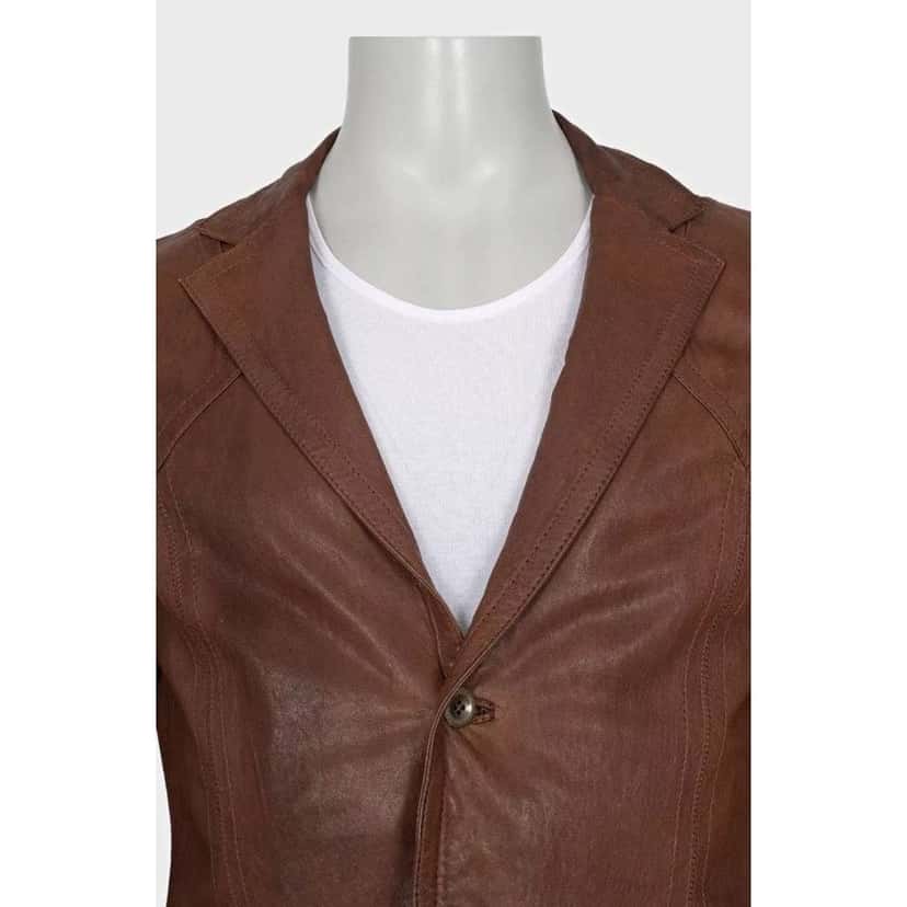 Roberto Cavalli Just Cavalli Button Down Brown Leather Very good condition - Model View