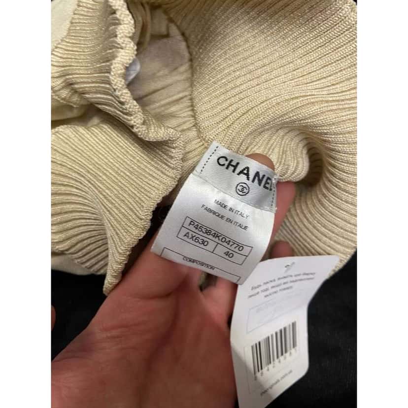 Chanel Viscose Blend High Waisted Fitted Beige Cotton Very good condition - Box View