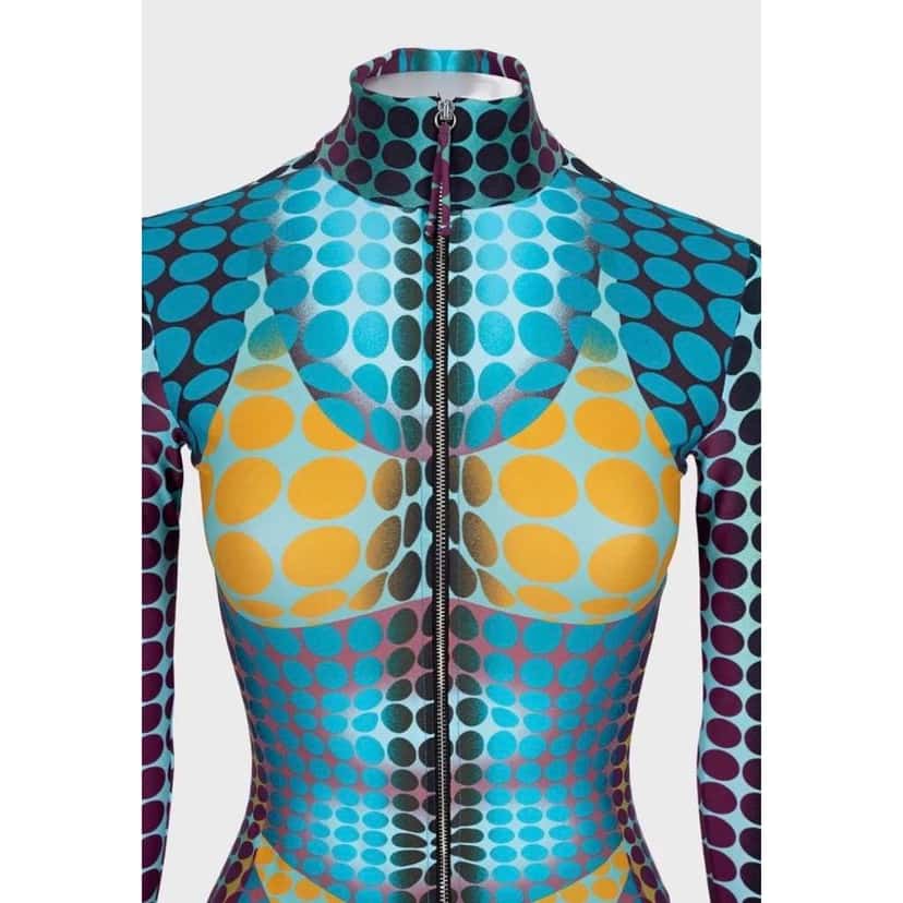 Jean Paul Gaultier Printed Bodycon Dress MultiColor Cotton Never worn, with tag - Inside View