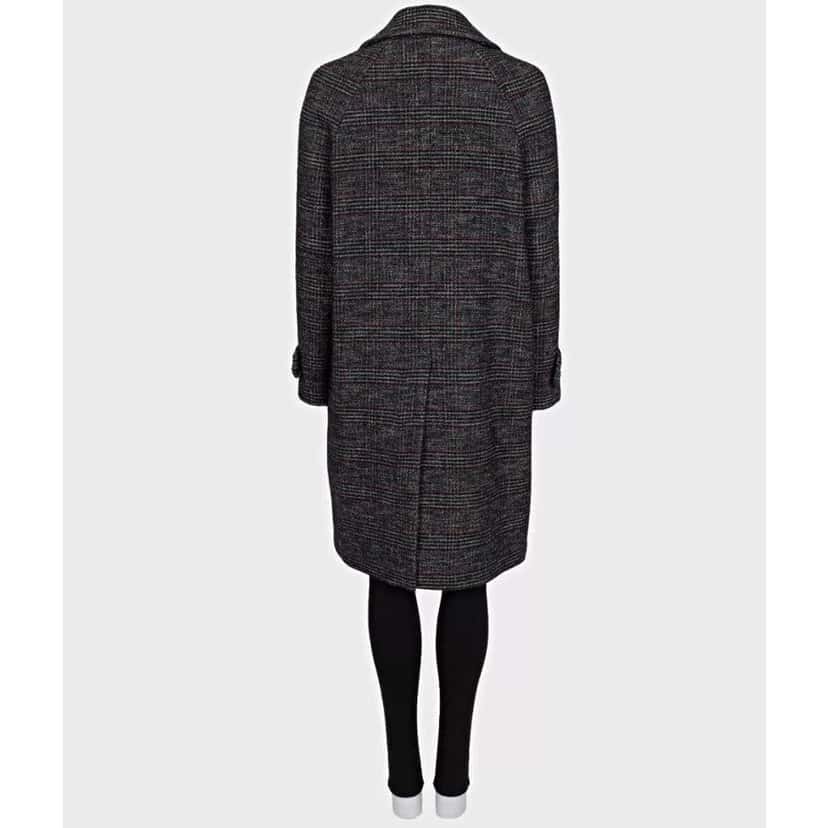 Celine Prince of Wales Check Coat Black Cotton Very good condition - Inside View