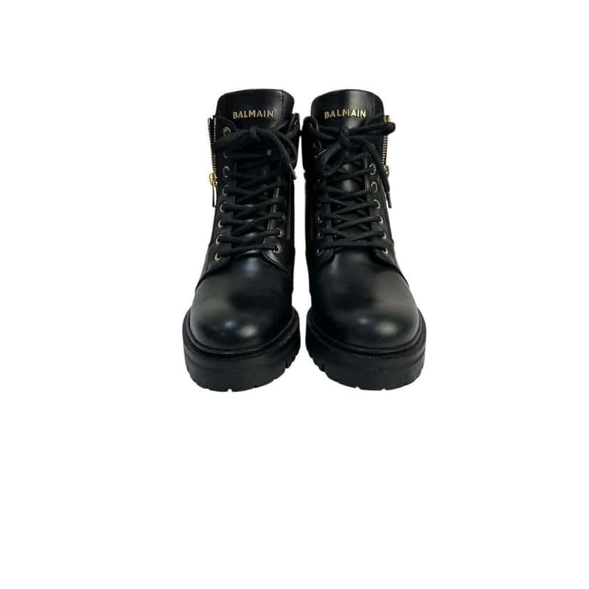 Balmain Army Ranger Zip Boots Black Leather Very good condition - Model View