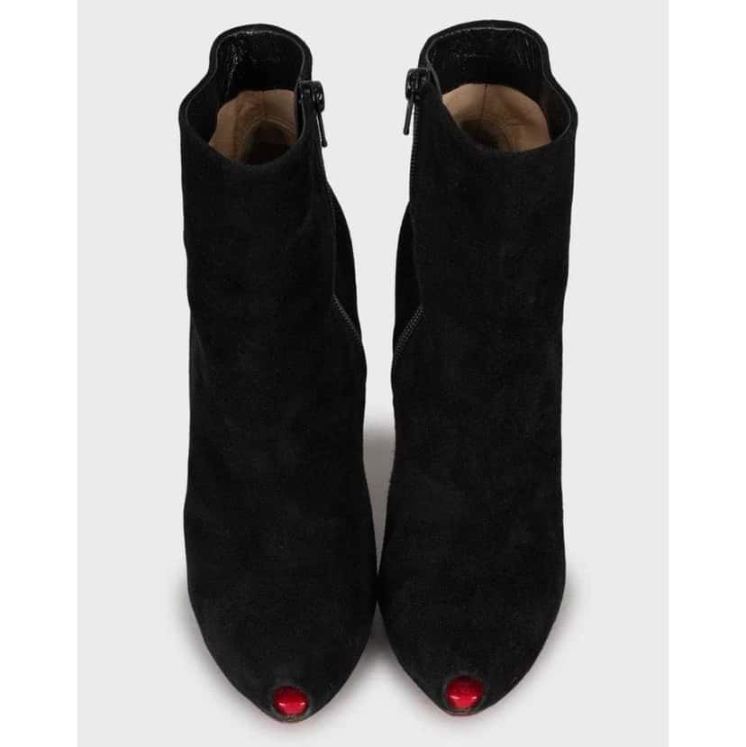 Christian Louboutin Open Toe Ankle Booties Black Leather Very good condition - Back View
