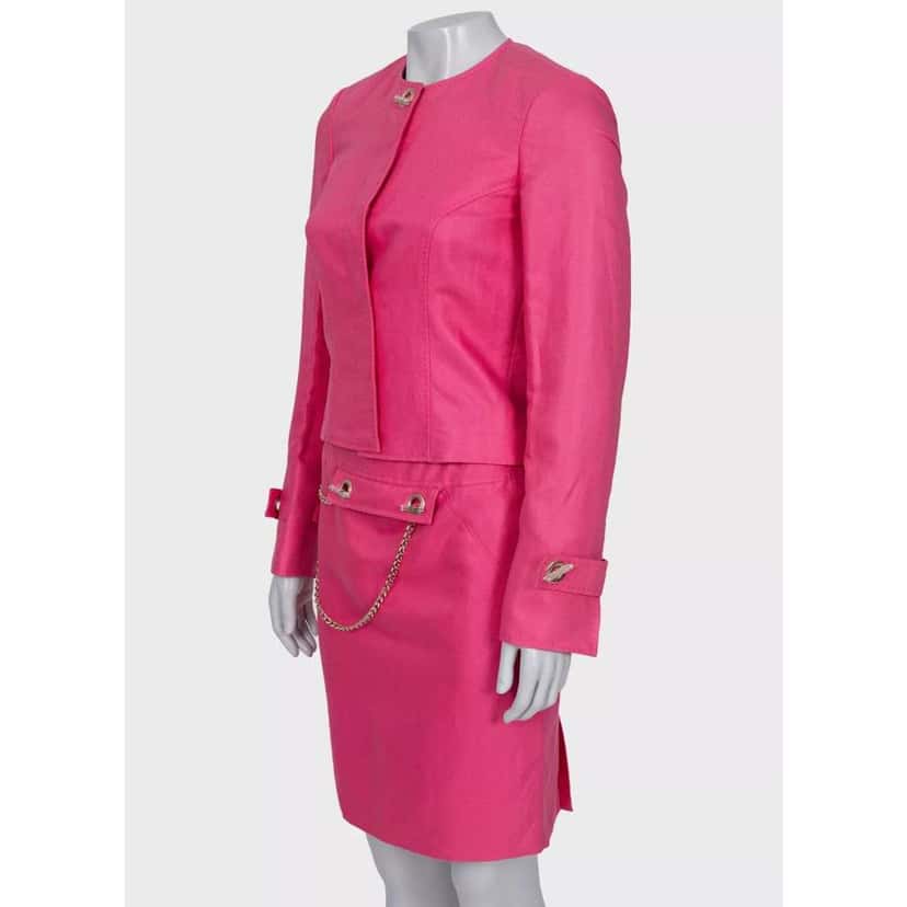 Versace Skirt Suit Pink Cotton Very good condition - Back View