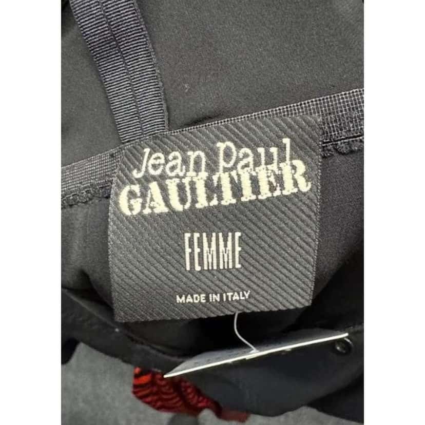 Jean Paul Gaultier Striped Dress Black Silk Very good condition - Box View