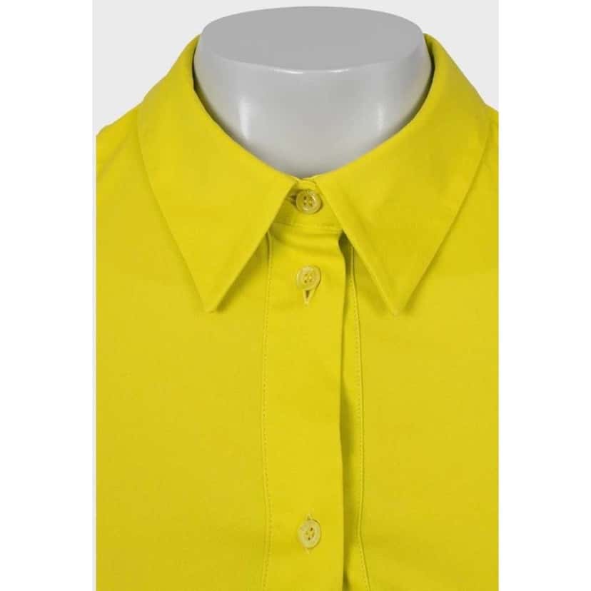 Dior Christian Blend Fitted Shirt Dress Yellow Cotton Good condition - Model View