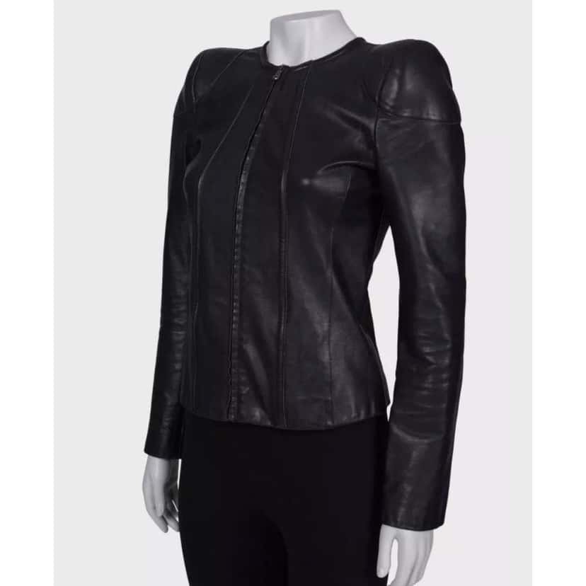 Roberto Cavalli Jacket Black Leather Very good condition - Back View