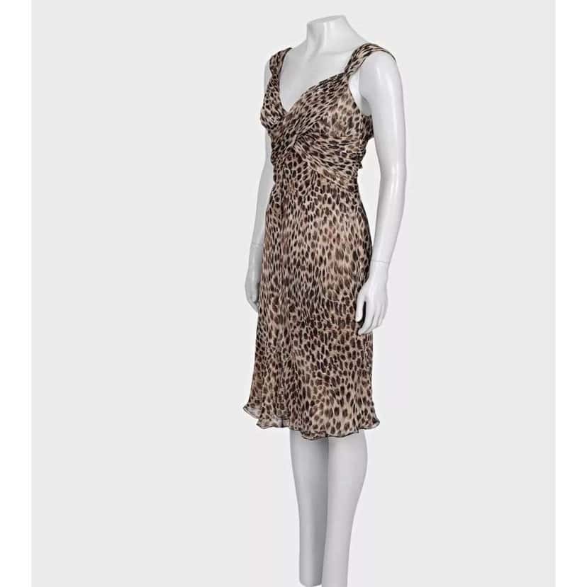 Valentino Garavani Valentino Animal Print Dress Brown Silk Very good condition - Back View