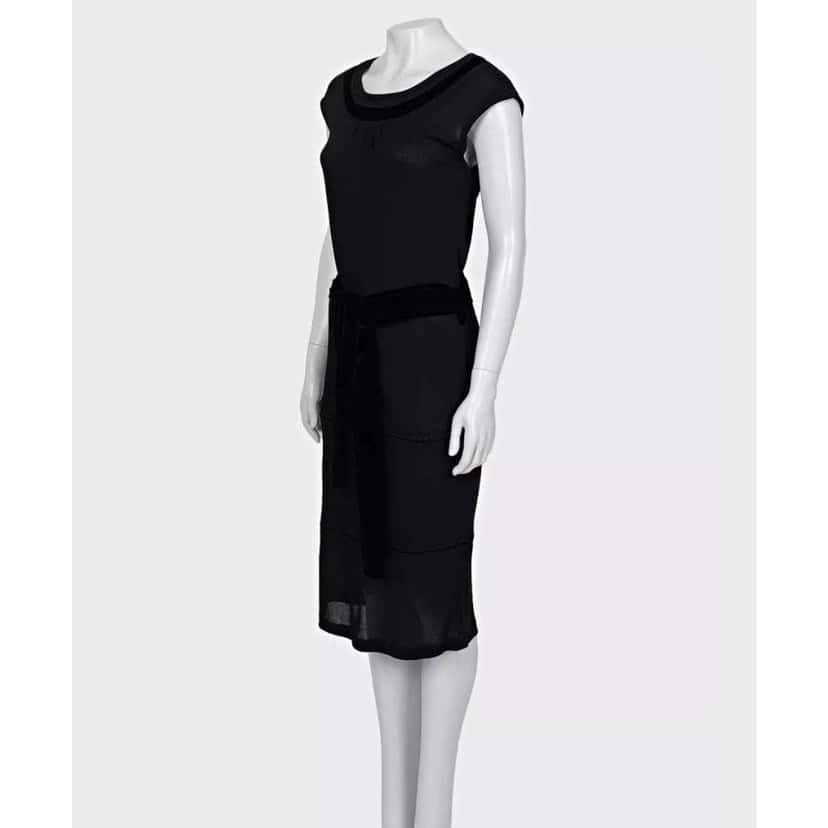 Saint Laurent Trim Dress Size Large Black Silk Very good condition - Back View
