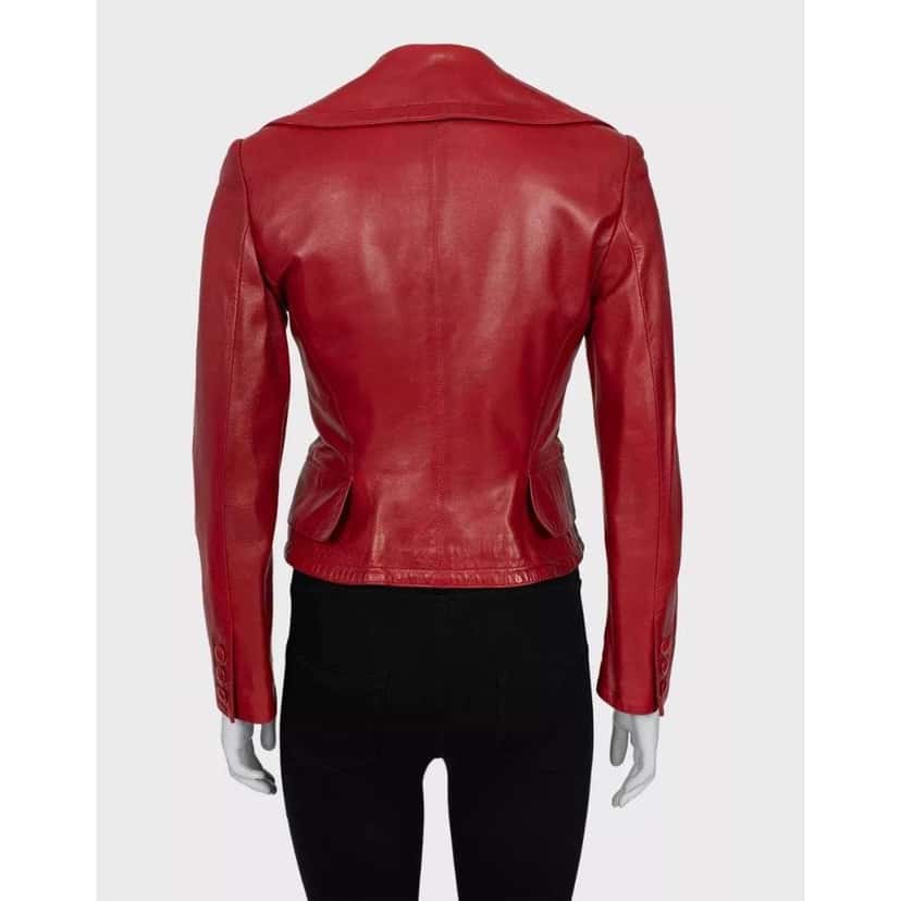 Hermès Double Breasted Jacket Red Leather Good condition - Inside View