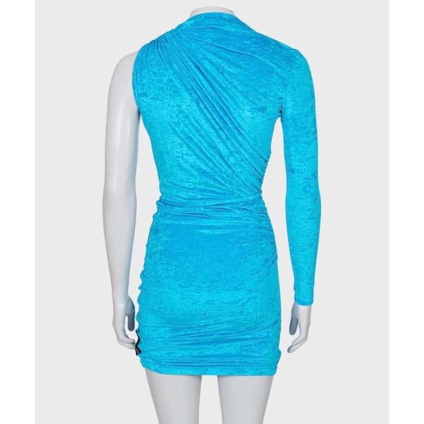 Balenciaga Light One Shoulder Fitted Dress Blue Very good condition - Inside View