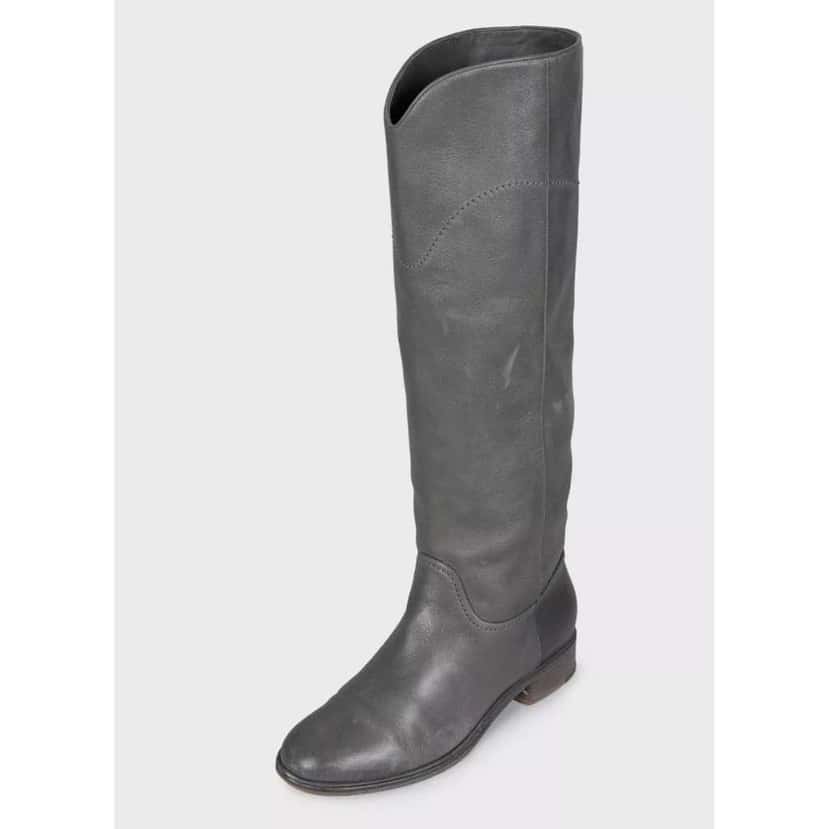 Chanel Knee High Boots Grey Leather Good condition - Inside View