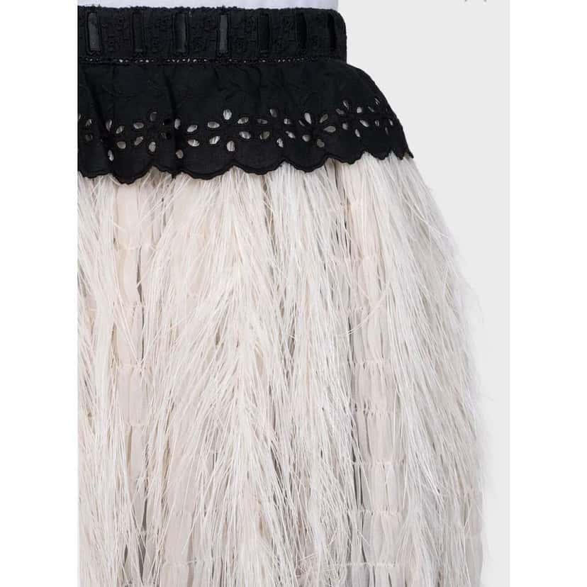 Dolce & Gabbana Lace Feather Skirt / Black Silk Very good condition - Model View
