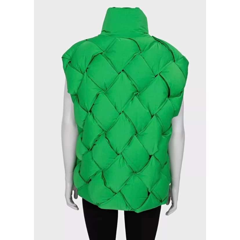 Bottega Veneta Padded Intrecciato Vest Green Cotton Good condition - Inside View