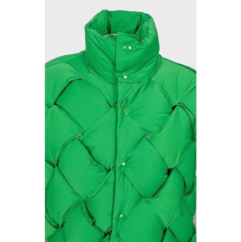 Bottega Veneta Padded Intrecciato Vest Green Cotton Good condition - Model View