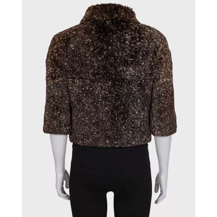 Chanel Rabbit Cropped Jacket Brown Cotton Very good condition - Inside View