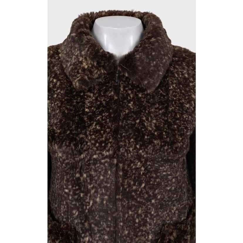 Chanel Rabbit Cropped Jacket Brown Cotton Very good condition - Model View