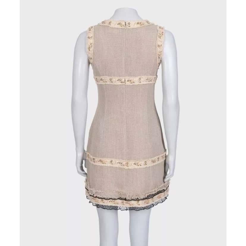 Chanel Dress Beige Silk Very good condition - Inside View