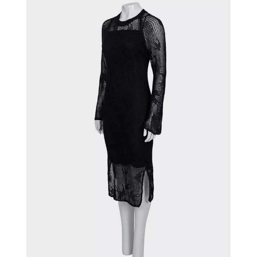 Alexander Mcqueen McQ Knitted Dress Black Linen Very good condition - Back View