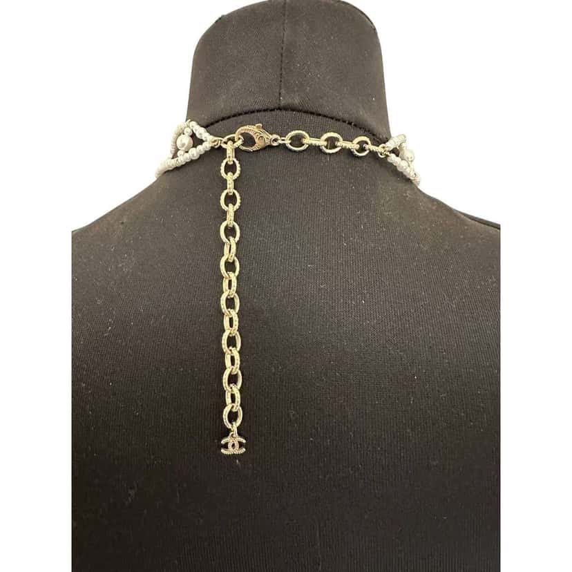 Chanel Charm Statement Necklace Black Lace Very good condition - Box View