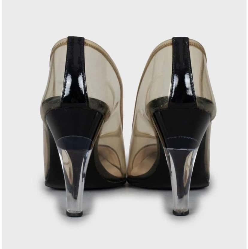 Chanel Transparent Pumps with Toe MultiColor Leather Very good condition - Model View